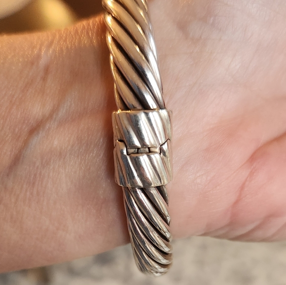 David Yurman 935 10MM Prasiolite & Diamond Cable Cuff Bracelet - Picture 5 of 12